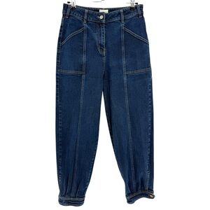 Wrap London Dark Wash Tapered Cuff Jeans Size US 6